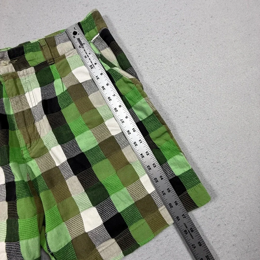 55DSL Diesel Mens Green Checkered Plaid Cotton Casual Shorts Size 34